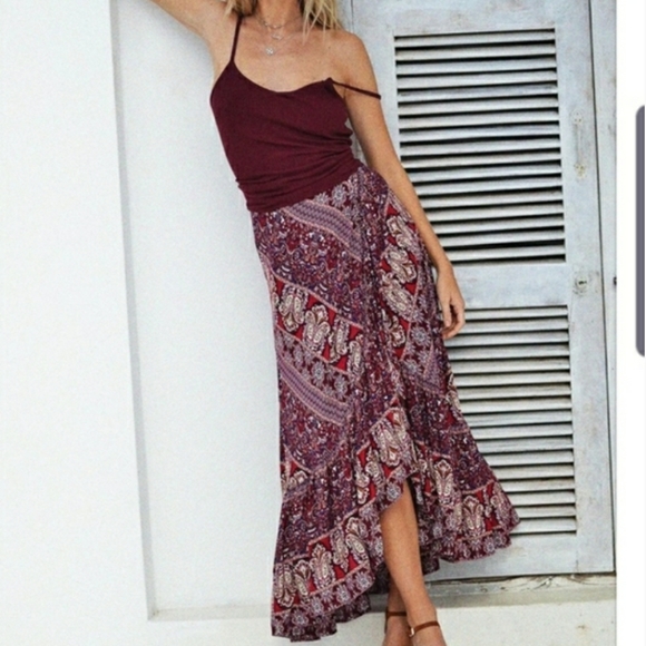 Le Salty Label Boho Wrap Maxi Skirt - Picture 2 of 5